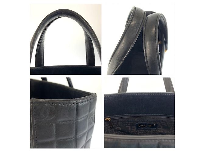 Chanel Icon Choco Bar Leder Tote Schwarz - Ansicht 5