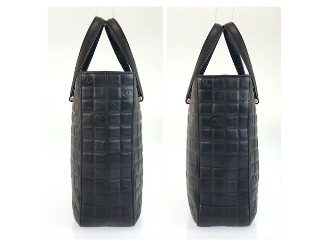 Chanel Icon Choco Bar Leder Tote Schwarz - Ansicht 7