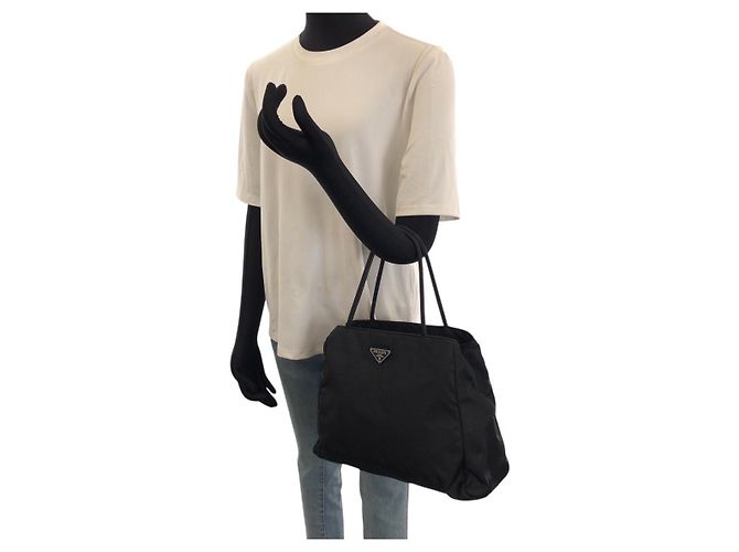 Bolso Tote Prada Tessuto Negro - vista 7