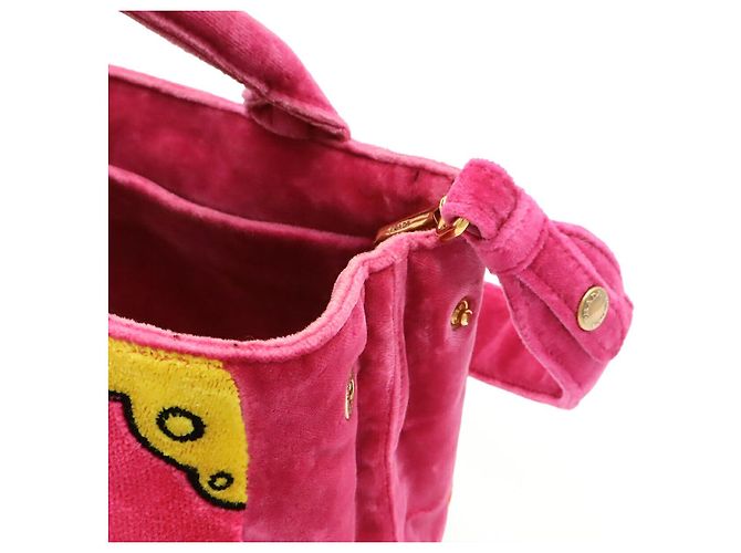 Borsa a mano Prada Mini Canapa Trompe-l'oeil Rosa - vista 6