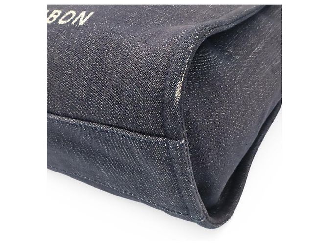 Borsa Chanel Deauville Tote Blu - vista 3