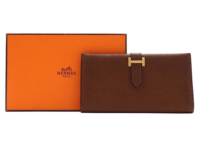 Hermès Hermes Bearn Classic Lange Geldbörse Braun - Ansicht 9