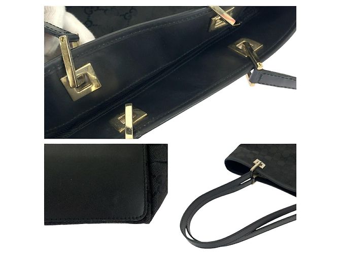 Borsa Tote Gucci GG Canvas Nero - vista 5