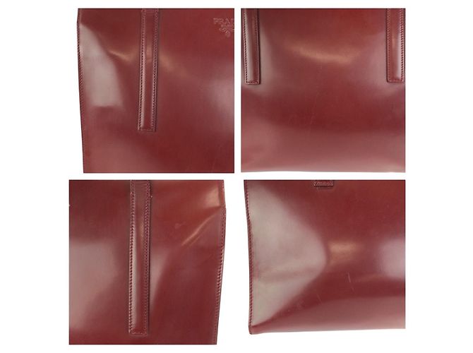 Prada Spazzolato Lackleder Tote Bag Rot - Ansicht 5
