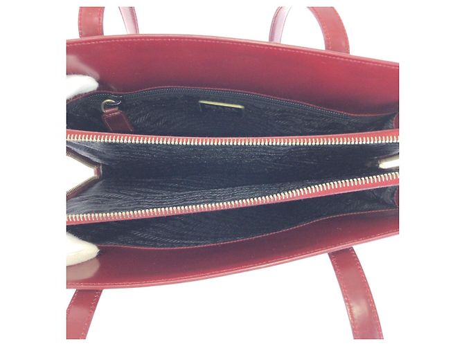 Prada Spazzolato Lackleder Tote Bag Rot - Ansicht 9
