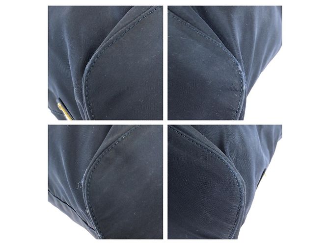 Borsa Tote Prada Tessuto con logo triangolare Blu - vista 3