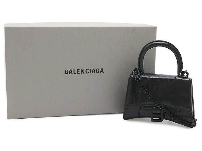 Borsa Balenciaga Hourglass Mini Bag Nero - vista 9