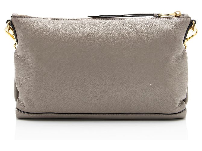 Prada Vitello Phenix Zip Crossbody Grigio - vista 3