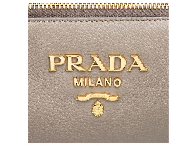 Prada Vitello Phenix Zip Crossbody Grigio - vista 8