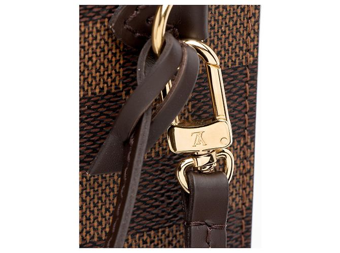 Louis Vuitton Damier Ebene Neverfull GM Pochette Marrone - vista 10