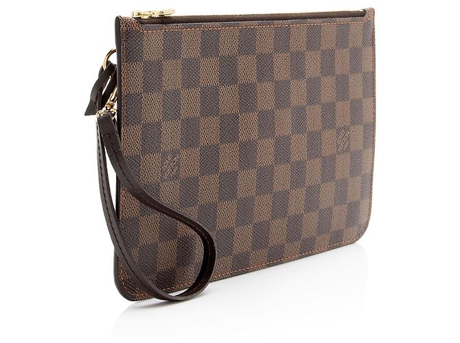 Louis Vuitton Damier Ebene Neverfull GM Pochette Marrone - vista 2