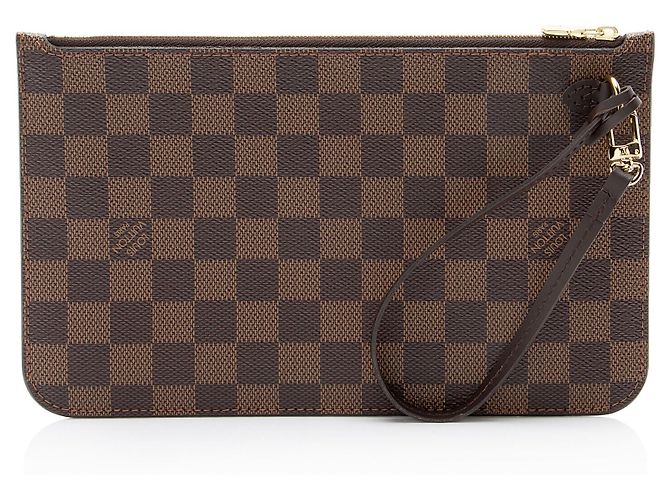 Louis Vuitton Damier Ebene Neverfull GM Pochette Marrone - vista 3