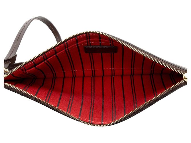Louis Vuitton Damier Ebene Neverfull GM Pochette Marrone - vista 5