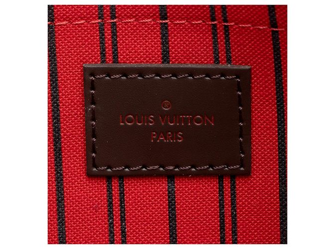 Louis Vuitton Damier Ebene Neverfull GM Pochette Marrone - vista 6