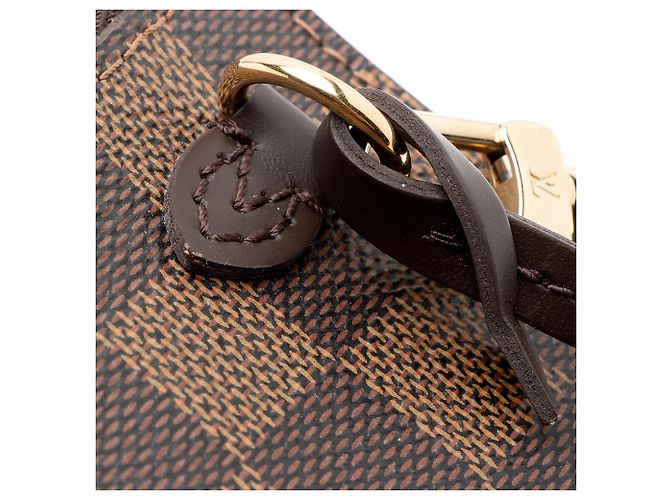 Louis Vuitton Damier Ebene Neverfull GM Pochette Marrone - vista 9