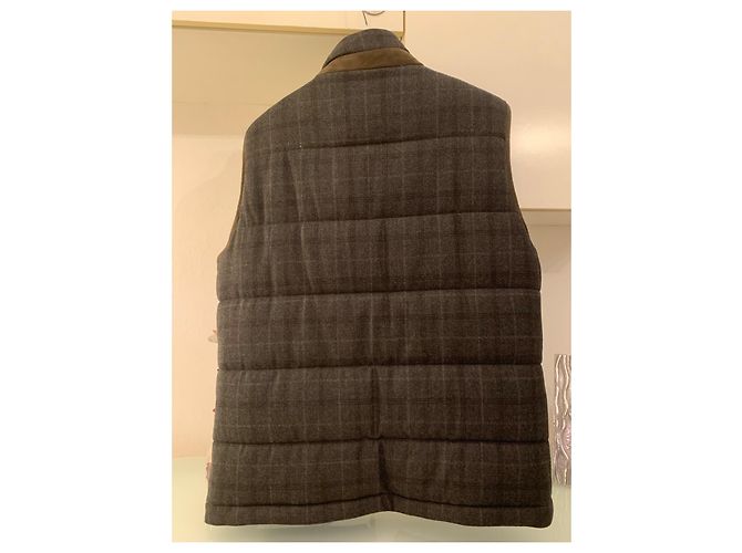 Hackett London Colete acolchoado em lã xadrez Hackett Verde escuro - vista 3