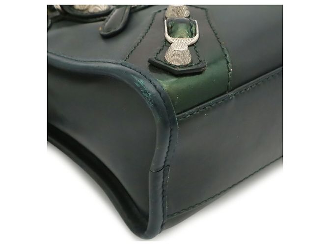 Borsa Balenciaga Giant Mini City Verde scuro - vista 4