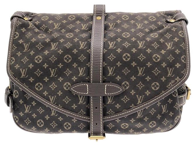 Borsa a tracolla Louis Vuitton Monogram Mini Lin Saumur Marrone - vista 2