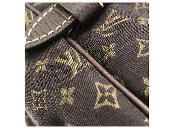 Borsa a tracolla Louis Vuitton Monogram Mini Lin Saumur Marrone - vista 5