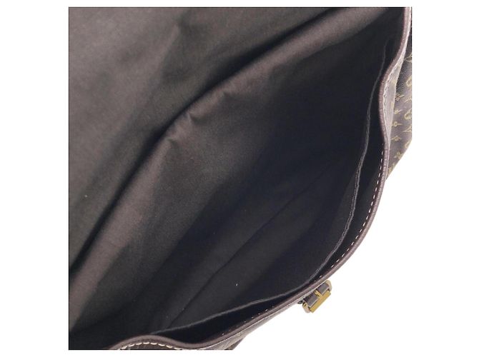 Borsa a tracolla Louis Vuitton Monogram Mini Lin Saumur Marrone - vista 8