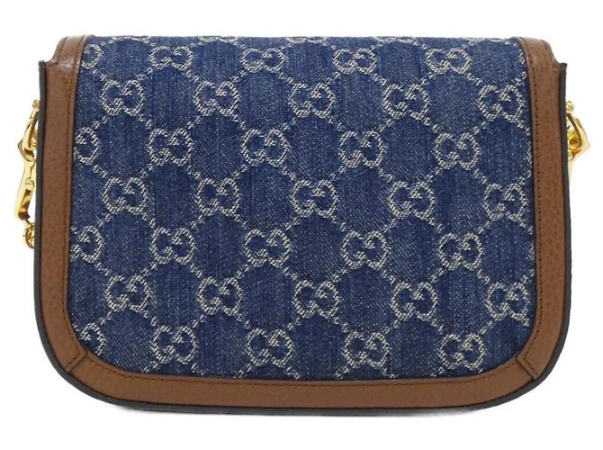 Borsa a tracolla Gucci Horsebit 1955 Crudo Blu scuro - vista 2