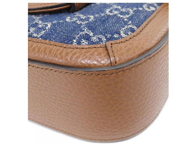 Borsa a tracolla Gucci Horsebit 1955 Crudo Blu scuro - vista 3