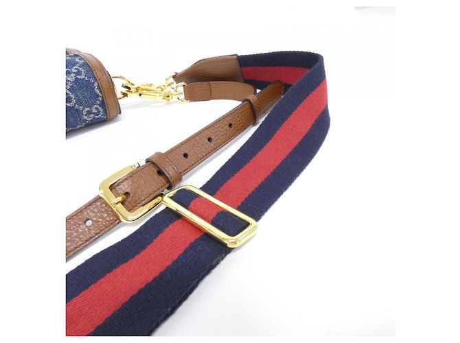 Borsa a tracolla Gucci Horsebit 1955 Crudo Blu scuro - vista 6
