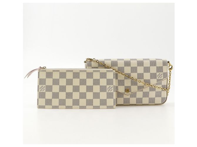 Borsa a tracolla Louis Vuitton Pochette Felice Bianco - vista 17