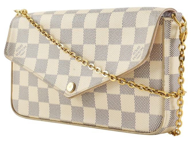 Borsa a tracolla Louis Vuitton Pochette Felice Bianco - vista 2