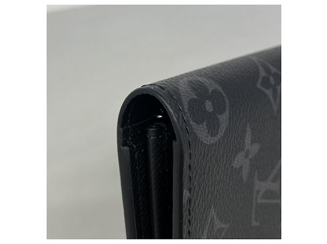 Brazza Louis Vuitton Monogram Eclipse Long Wallet Black - view 6