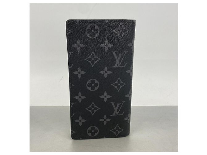 Brazza Louis Vuitton Monogram Eclipse Long Wallet Black - view 7