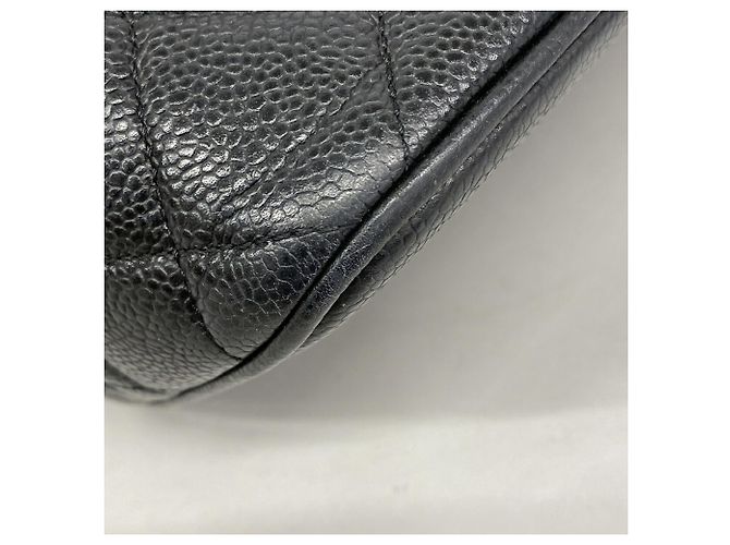 Borsa Tote Chanel in pelle di vitello grana nera Nero - vista 8