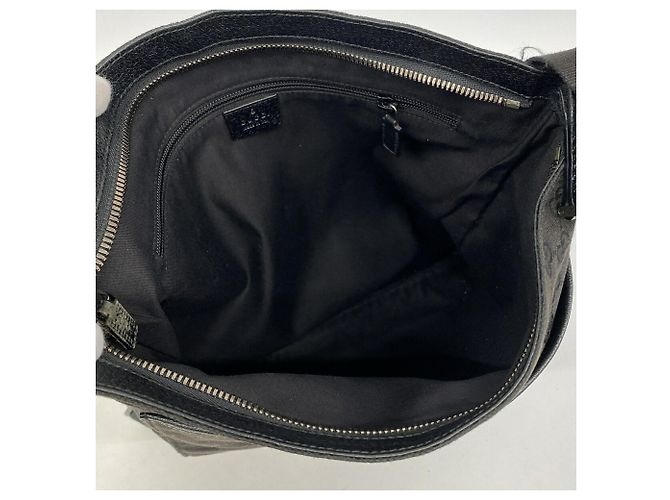 Borsa a tracolla Gucci in tela nera Nero - vista 4