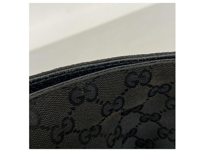 Borsa a tracolla Gucci in tela nera Nero - vista 7