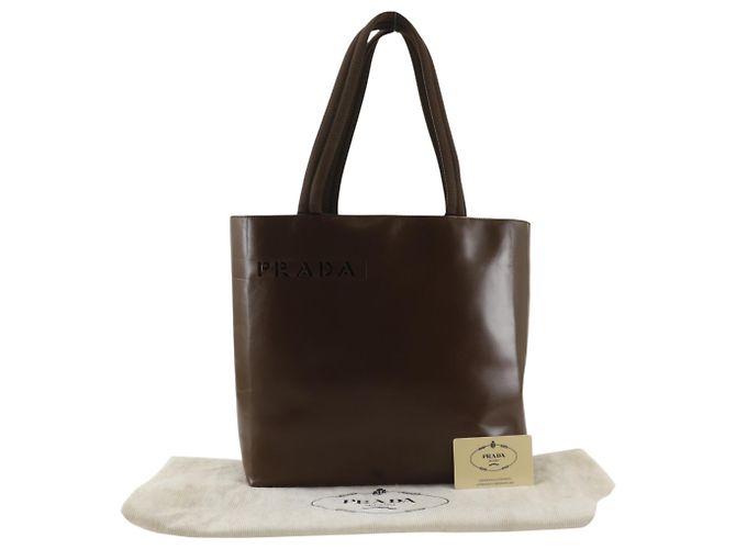 Saco Tote Prada em couro castanho Marrom - vista 15