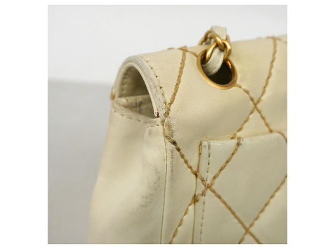 Borsa a tracolla Chanel in pelle bianca Bianco - vista 7
