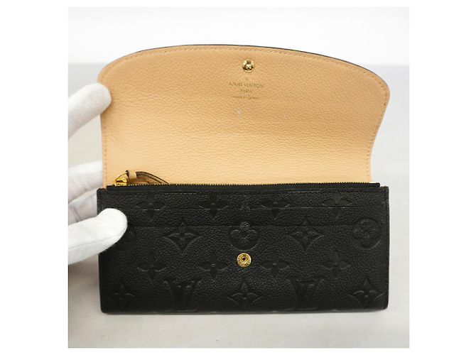 Louis Vuitton Monogram Empreinte Portefeuille Emilie Long Wallet Nero - vista 8