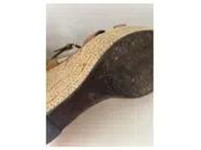 Sandali con zeppa Burberry in pelle marrone - vista 4