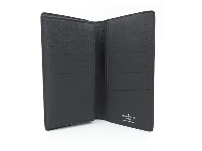 Louis Vuitton Monogram Eclipse Portefeuille Brazza Wallet Nero - vista 3