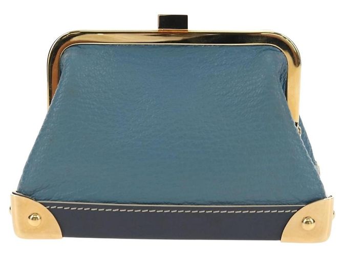 Louis Vuitton Porte-Monnaie Coin Purse Leather Azul - vista 2