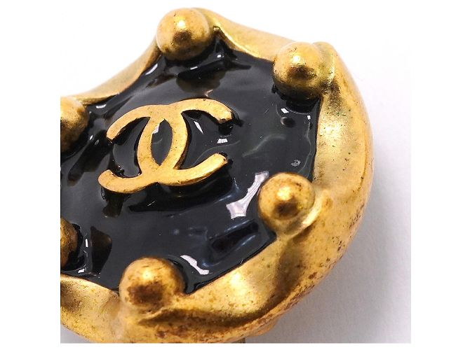 Orecchini a clip Chanel neri e oro Nero D'oro - vista 6