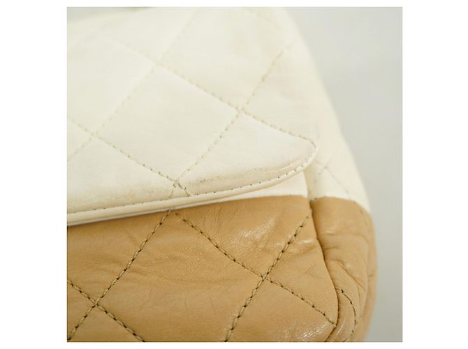 Borsa a tracolla Chanel Matelassé Marrone Bianco - vista 6