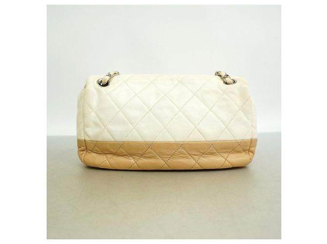 Borsa a tracolla Chanel Matelassé Marrone Bianco - vista 8
