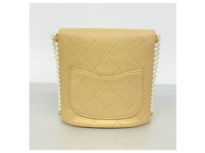 Timeless Borsa a tracolla Chanel Matelassé in pelle di agnello Beige - vista 10