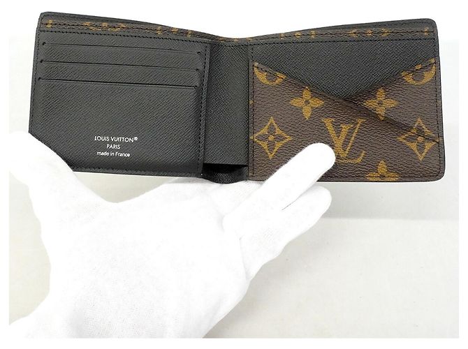 Cartera Bill Monogram Macassar Louis Vuitton Castaño Negro - vista 3