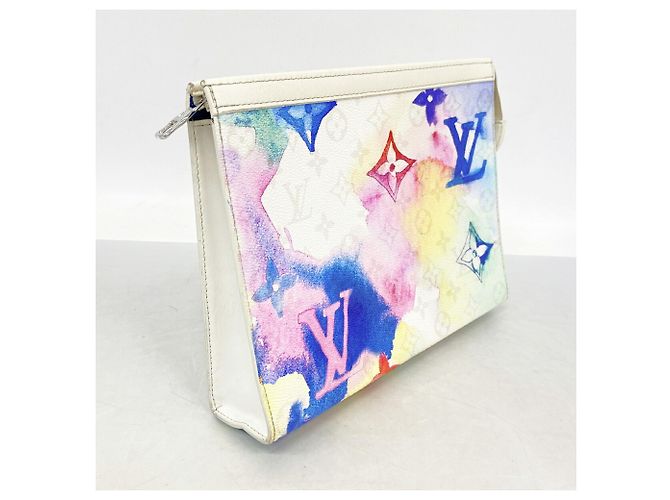 Louis Vuitton Monogram Watercolor Pochette Voyage MM Clutch Bag Multicolore - vista 2