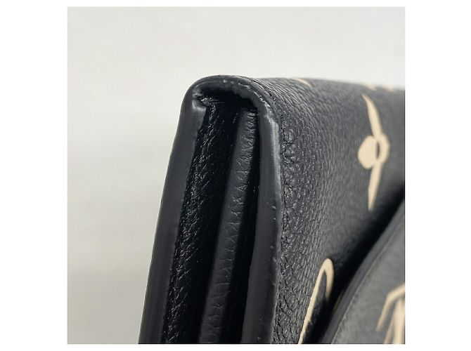 Sarah Louis Vuitton Monogram Empreinte Bicolor Long Wallet Black Beige - view 5
