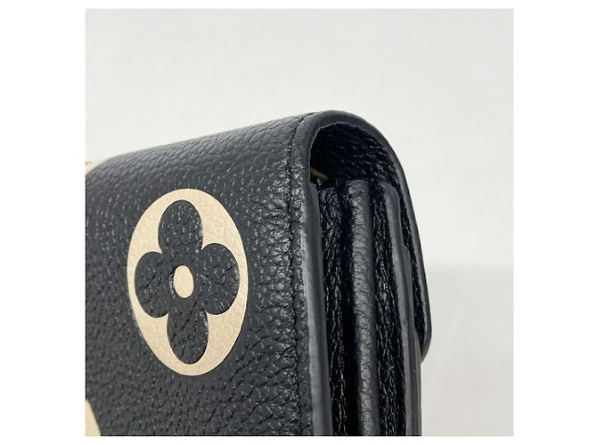 Sarah Louis Vuitton Monogram Empreinte Bicolor Long Wallet Black Beige - view 6