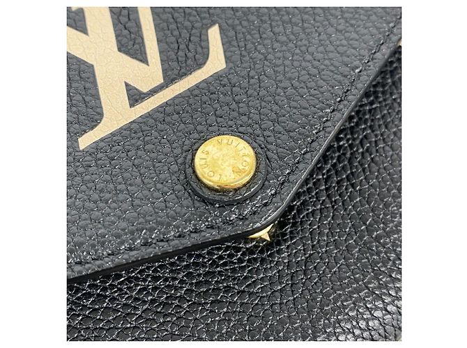 Sarah Louis Vuitton Monogram Empreinte Bicolor Long Wallet Black Beige - view 7