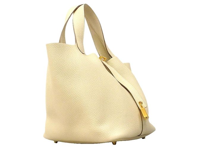 Hermès Bolsa Hermes Picotin Lock MM Branco - vista 2